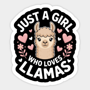 Just A Girl Who Loves Llamas Alpaca Lover Farm Farmhouse Wool Sticker